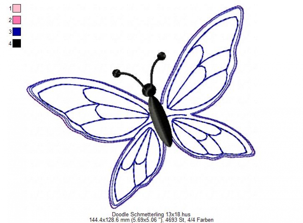 Preview: Doodle Butterfly 5'x7'